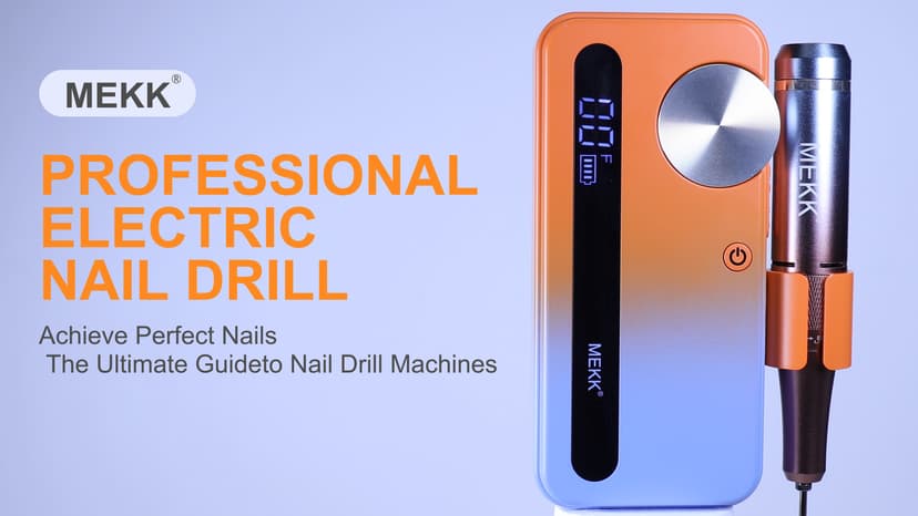 MEKK Nail Drill Kit,35000RPM Electric Nail Drill Professional Electric Nail File with 12PCS Bits,Anti-Shaking Cordless E Filer for Nails,Home & Salon(Orange Blue)