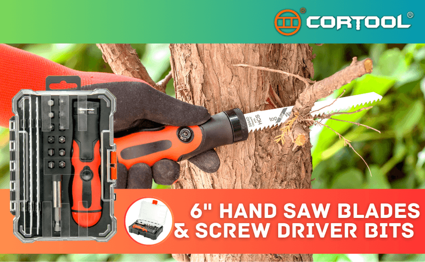 Multi Blades Hand Saw, Small Hand Saw Tool Set for Cutting Wood, Drywall, Plywood, Plastic, Soft Metal for DIY Crafts in Portable Storage Case with Screwdriver Bits