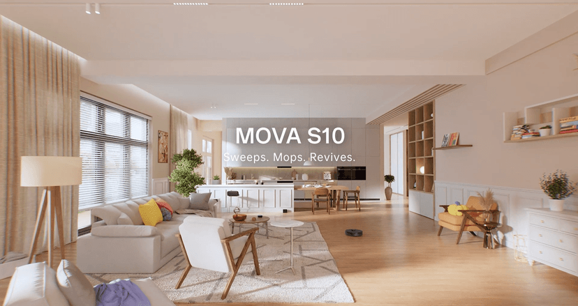 MOVA S10 Robot Vacuum Cleaner with 7000Pa Suction, 260 Mins Run Time, Liftable Brush, Self-Charging Robotic Vacuum Cleaner for Home, Pet Hair, Hard Floors, App & Voice Control