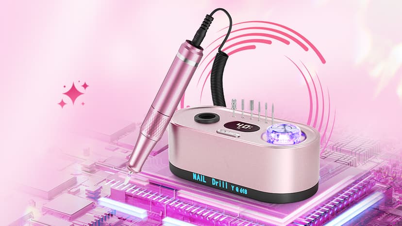40000RPM Electric Nail File Drill Professional Kit, Drill Machine with LCD Display, Manicure Pedicure Polishing Acrylic Gel Nail Grinder for Salon, Home Use