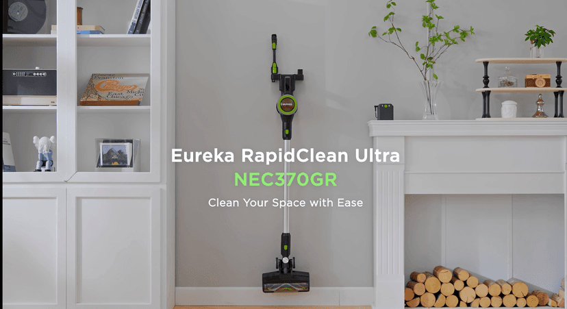 Eureka Lightweight Cordless Stick Vacuum Cleaner Convenient for Hard Floors, Rechargeable Handheld Vacuum Cleaner Portable with Powerful Motor Efficient Suction, RapidClean Ultra NEC370GR, Moss Green