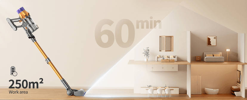 Cordless Vacuum Cleaner, 550W 45KPA 60Mins Cordless Stick Vacuum Cleaner With Touch Screen, Self-Standing,Wall Mount Charging, Handheld Vacuum Cleaners for Home/Pet Hair/Carpets/Hard Floors(X7A)