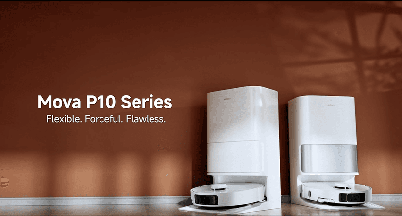 Mova P10 Pro Ultra Robot Vacuum and Mop 13,000Pa Suction, 140°F Hot Water Auto Mop Washing & Drying, Dual Spinning Extenable Mop,10.5mm Lifting for Carpet, 360°Obstacle Avoidance, App Control