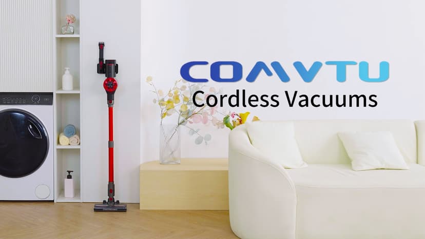 Cordless Vacuum Cleaner Rechargeable with 2600mAh Detachable Battery, Powerful Vacuums with 2 Adjustable Modes, Lightweight Portable Stick Vacuum for Home (Red Black)