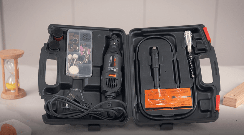 GOXAWEE Rotary Tool Kit with MultiPro Keyless Chuck and Flex Shaft -140pcs Accessories Variable Speed Electric Drill Set for Handmade Crafting Projects and DIY Creations