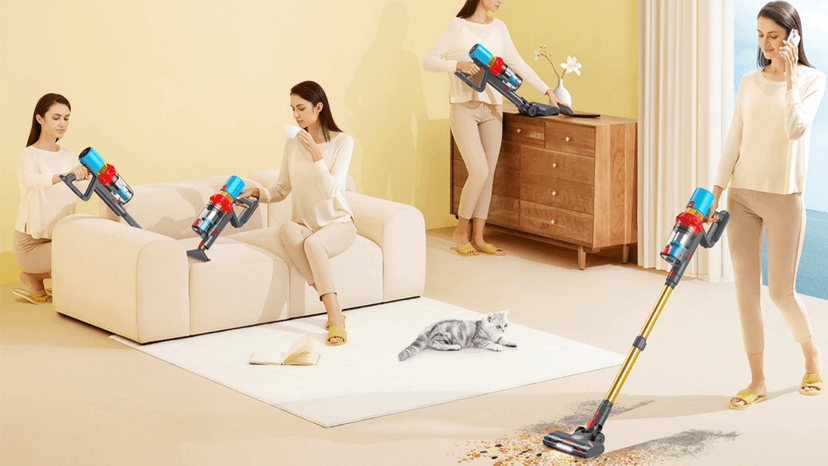 Cordless Vacuum Cleaner,550W 70Mins Powerful Suction Stick Vacuum, Anti-Tangle, Lightweight Vacuum Cleaner for Home with LED Screen, Rechargeable Vacuum Cordless for Carpet/Pet Hair/Hard Floor