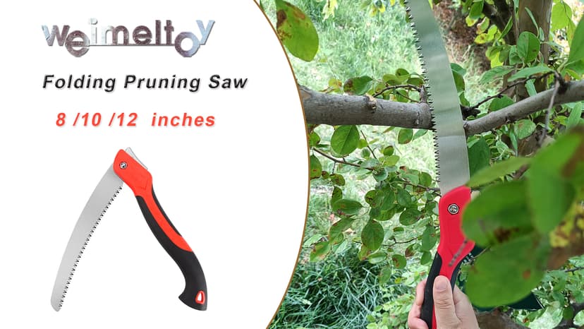 10 Inch Heavy Duty Pruning Saw, Folding Hand Saw with SK5 Curved Blade, Triple-cut Razor Teeth Used for Trees Wood Cutting Camping Gardening Work, Hiking, Landscaping, Tree Trimming