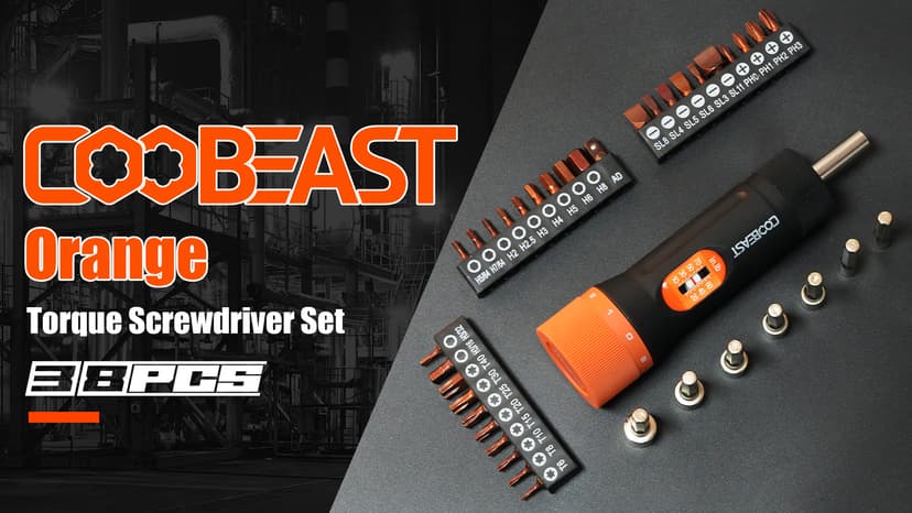 Torque Screwdriver 38Pcs, Gifts for Men Torque Wrench with Inch/Pounds Torque Range 10-70 In-lb, S2 Bits, Sockets and Storage Case for Maintenance, Tools, Bike Repairing and Mounting