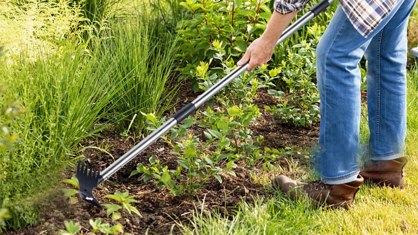 Weed Puller Tool with Long Handle - 60" Manual Weeder Remover Tool, 2 in 1 Hand Weed Rake and Garden Hoe for Gardening, Heavy Duty Uprooting Weeding Pull for Yard, Lawn, Patio and Garden