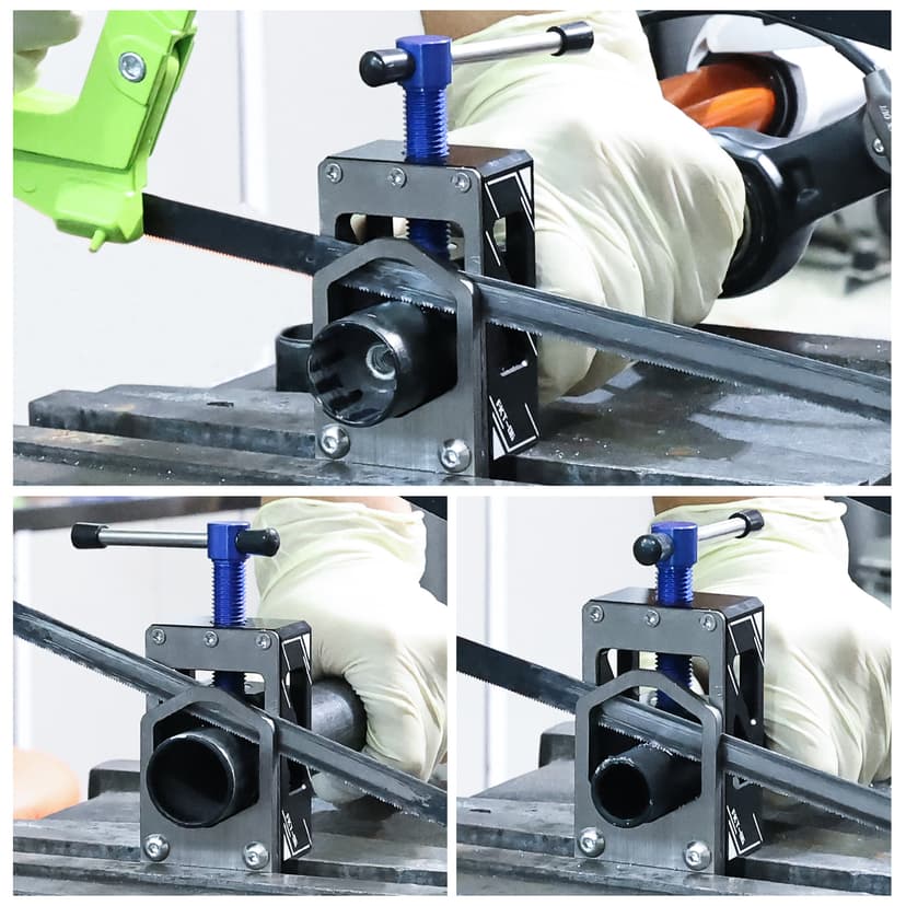 Bike Saw Guide for Road Mountain Bike Fork Steerer, Seat Post, Bicycle Handlebar, Adjustable Cut Saw Guide for Cutting