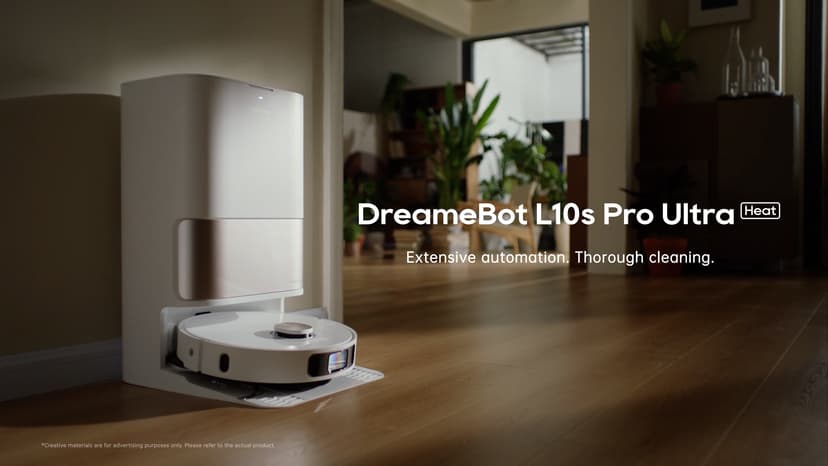 DREAME L10s Pro Ultra Heat Robot Vacuum and Mop Combo, Mop Extend, 7000Pa Suction, Auto Robot Care and Maintenance, 136°F Hot Water Mop Self-Cleaning, Obstacle Avoidance, Ideal for Hair, Carpets