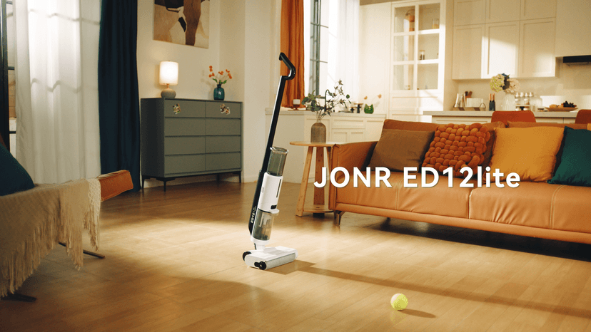 JONR ED12 Lite Wet Dry Vacuum Cleaner, Cordless Vacuum Mop with Self-Washing, 0.1 inch Edge Cleaning, 30min Runtime, Anti-Tangle Design, 7.7lbs Lightweight Mop Vacuum Cleaner for Hard Floors