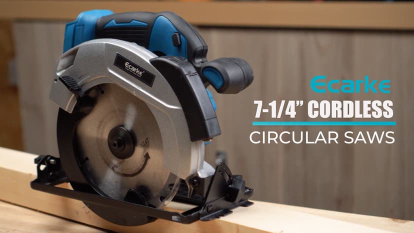 Ecarke Cordless Circular Saw 7-1/4" Compatible with Makita 18v Battery, 5000RPM Electric Circular Saw with Laser Guide, 2 Blades(24T & 40T), 0-45° Bevel Cutting, Max 2-1/4" Depth for Wood(Tool Only)