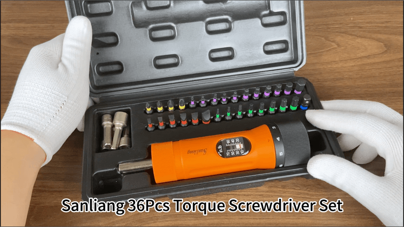 36Pcs Torque Screwdriver Wrench Driver Set 10-70 Inch Pounds lbs with 29 S2 Bits，5 Drive Sockets ，1/4" Socket Adapter for Maintenance,Tools, Bike Repairing and Mounting.