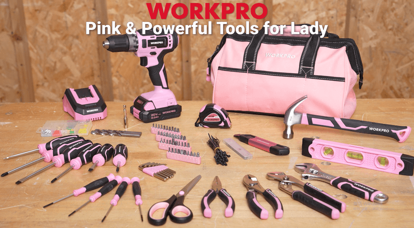WORKPRO Home Tool Set With 20V Cordless Lithium-ion Drill Driver, 157PCS All-Purpose Kit, Power Drill Combo With Tool Bag