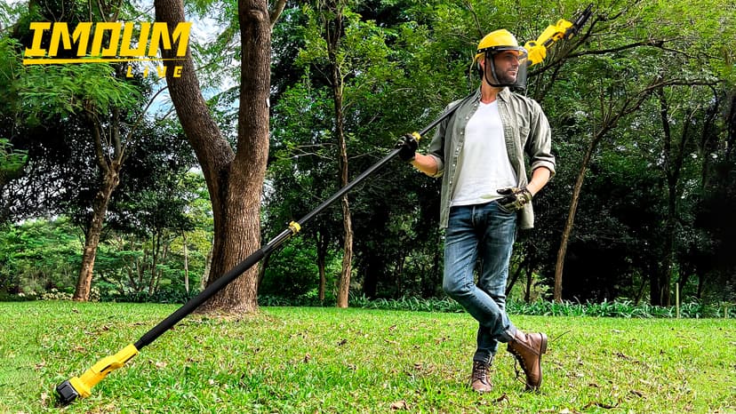 IMOUMLIVE 2-IN-1 Cordless Pole Saw & Mini Chainsaw, 21V 3.0Ah Battery Powered 6 Inch Electric Pole Chainsaw, 6.6 LB Lightweight, 14.8-Foot MAX Reach Pole Saw for Tree Trimming