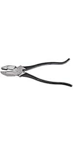 Klein Tools D248-9ST Diagonal Cutting Pliers, Made in USA, Ironworker's Diagonal Cutters with High Leverage Design, Works as Rebar Cutter and Rebar Bender, 9-Inch
