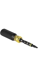 Klein Tools 32500 11-in-1 Screwdriver / Nut Driver Set, 8 Bits (Phillips, Slotted, Torx, Square), 3 Nut Driver Sizes, Cushion Grip Handle