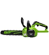Greenworks 40V 12" Cordless Compact Chainsaw (Great For Storm Clean-Up, Pruning, and Camping), 2.0Ah Battery and Charger Included