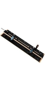 POWERTEC 71391 Table Saw Precision Miter Gauge System w/ 27 Angle Stops and 3/4”x 3/8”T-Slotted Miter Bar w/Removable T-Slot Plate; Includes 24”x 3” Multi T–Track Fence w/Scale, T-track Flip Stop
