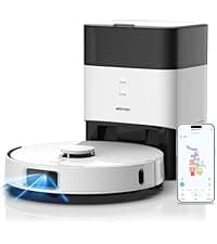 AIRROBO T30+ Robot Vacuum and Mop, 60-Day Self-Emptying, Proactive Intelligence Obstacle Avoidance, Carpet Detection, Tangle-Free Brush, 6000PA Suction, LDS Mapping, APP ＆ Voice Control