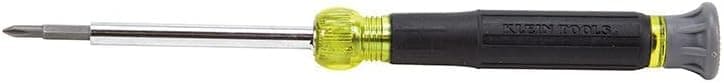 Klein Tools 32581 4-in-1 Electronics Screwdriver Set with 2 Slotted, 2 Phillips Precision Machined Bits, Ideal for Terminal Blocks