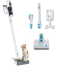 Simplicity Vacuums Stick Vacuum Cordless Rechargeable S67, Lightweight Household Vacuum Cleaners for Pet Hair with 3 Speeds, Multi-Surface Use, HEPA Filter Media, 35 Min Runtime, LED Light, Wall Mount