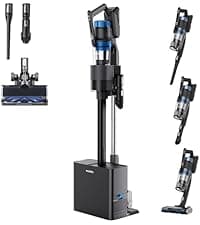 Eureka Cordless Vacuum Cleaner Lightweight, Stick Vacuum Rechargeable for Hardwood, Pet Hair, Blue w/Clean Station, Stylus Elite NEC490SE
