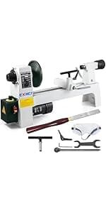 CXRCY 12" x 18" Wood Lathe, Powerful Benchtop Wood Lathe Machine 3/4 HP Infinitely Variable Speed 650-3800 RPM with Lathe Belt & Goggle for Woodworking, Woodturning (Model:WL460-12VF)
