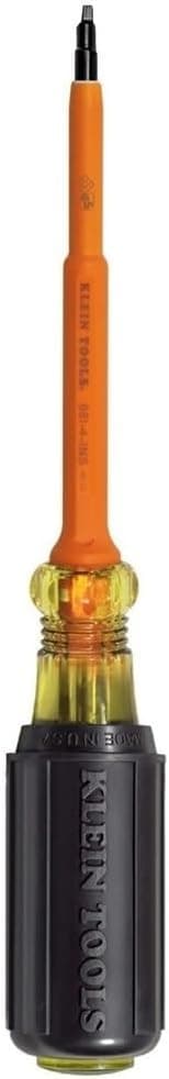 Klein Tools 661-4-INS Insulated Screwdriver, Made in USA, #1 Square Tip with 4-Inch Shank