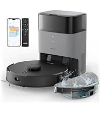 AIRROBO T30+ Robot Vacuum and Mop, 60-Day Self-Emptying, Proactive Intelligence Obstacle Avoidance, Carpet Detection, Tangle-Free Brush, 6000PA Suction, LDS Mapping, APP ＆ Voice Control