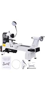 CXRCY 12" x 18" Wood Lathe, Powerful Benchtop Wood Lathe Machine 3/4 HP Infinitely Variable Speed 650-3800 RPM with Lathe Belt & Goggle for Woodworking, Woodturning (Model:WL460-12VF)