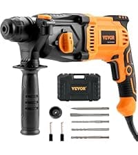 VEVOR 5/8" SDS-Plus Rotary Hammer Drill,20V Brushless Cordless Hammer Drills,4.0Ah Lithium-Ion Battery Powered,3.0A Fast Charger,Electric Demolition Hammers Variable Speed,Power Tool For Concret