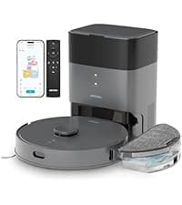 Robot Vacuum and Mop Combo, Self-Emptying, 60-Day Capacity, Schedule, 180mins Runtime, Home Mapping, Wi-Fi/App/Alexa/Remote, Robotic Vacuum Cleaner for Pet, Hard Floors, Carpet
