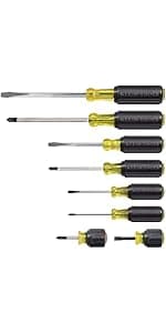 Klein Tools 32500 11-in-1 Screwdriver / Nut Driver Set, 8 Bits (Phillips, Slotted, Torx, Square), 3 Nut Driver Sizes, Cushion Grip Handle