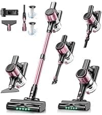 Cordless Vacuum Cleaner, 8 in 1 Vacuum Cleaner for Home with LED Display, 3 Suction Modes, Anti-Tangle Brush, 45mins Runtime Lightweight Stick Vacuum for Home Hardwood Floor, Pet Hair, Carpet