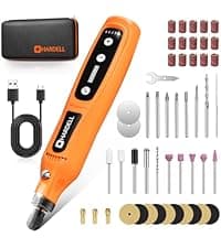 HARDELL Mini Cordless Rotary Tool, 5-Speed 3.7V Rechargeable Rotary Tool Kit with 61 Accessories, USB Charging Multi-Purpose DIY Tool for Sanding, Polishing, Drilling, Engraving, Woodworking