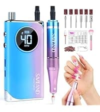 SAVILAND Electric Nail Drill Professional: 40000RPM Upgrad Nail Drill Kit 2025 Beautiful Gradient Sunset Color Scheme Nail D rill Machine Portable Nail File & Buffers Salon Use Manicure Pedicure