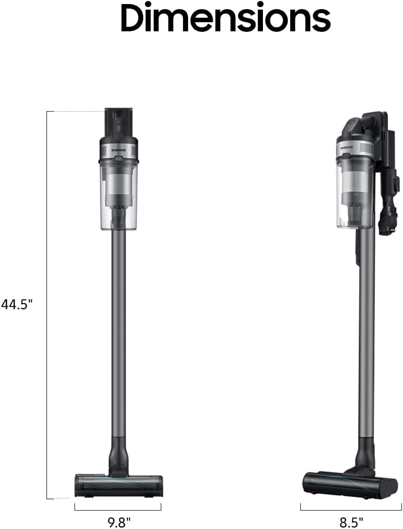 SAMSUNG Jet 75 Pet Cordless Vacuum, Lightweight w/Turbo Action Brush, Pet Tool, Removable Battery, Powerful Cleaning for Hardwood Floors, Carpets, Area Rugs, VS20B75AGR5/AA, Silver