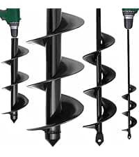 TCBWFY Garden Auger Drill Bit for Planting 1.6"x16.5"and 3.5"x16",Heavy Duty Bulb Planter Tool for Digging Holes,Compatible with 3/8" Hex Drive Drill