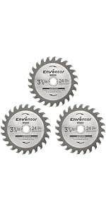 Enventor Mini Circular Saw, 4.8A Electric Circular Saws Corded with Laser Guide, 4000RPM, 3 Saw Blades 3-3/8" Max Cutting Depth 1-1/16", Compact, Power for Wood, Soft Metal, Tile, Plastic
