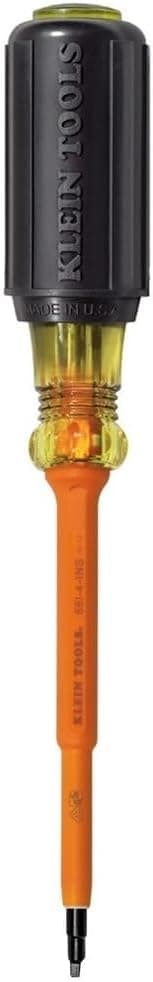 Klein Tools 661-4-INS Insulated Screwdriver, Made in USA, #1 Square Tip with 4-Inch Shank