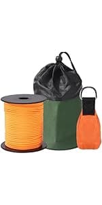 Rope Saw for Tree Limbs, 55 Inch Chain Saw with 70 Sharp Teeth & 46 Feet Ropes Kit, High Limb Pocket Chainsaw