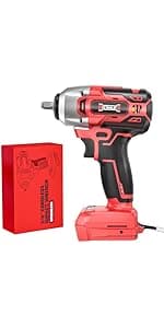 Cordless Impact Wrench 1/2" Compatible with Milwaukee 18V Battery, 1000Ft-lbs(1360N.m) High Torque Impact Driver, Electric Impact Gun with 4-Mode Speed, LED Work Light for Car(Bare Tool)