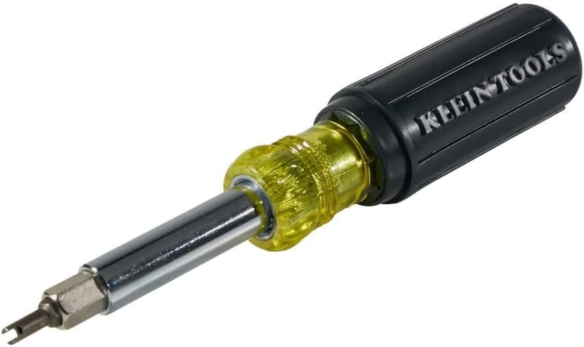 Klein Tools 32527 Multi-Bit Screwdriver / Nut Driver, 11-in-1 with Phillips, Slotted, Square, and Schrader Bits and Nut Drivers