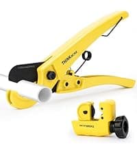 Inside Pipe Cutter for PVC Pipe, Cutter Tool Set with Scale Adjustable Depth Gauge, 5PCS Saw Blades and Hex Shank, Internal Plastic ABS Pipe Cutter Set