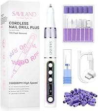 SAVILAND Electric Nail Drill Professional: 40000RPM Upgrad Nail Drill Kit 2025 Beautiful Gradient Sunset Color Scheme Nail D rill Machine Portable Nail File & Buffers Salon Use Manicure Pedicure