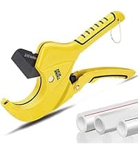 Inside Pipe Cutter for PVC Pipe, Cutter Tool Set with Scale Adjustable Depth Gauge, 5PCS Saw Blades and Hex Shank, Internal Plastic ABS Pipe Cutter Set