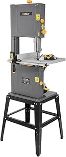 Hoteche 12-Inch Band Saw 7-Amp Two-Speed Benchtop with Stand for Woodworking and Metal Cutting, 1HP