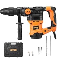 VEVOR 1-9/16 Inch SDS-Max Rotary Hammer Drill, 13Amp Corded Drills, Heavy Duty Chipping Hammers w/Vibration Control & Safety Clutch, Electric Demolition Hammers Variable Speed, Power Tool For Concrete